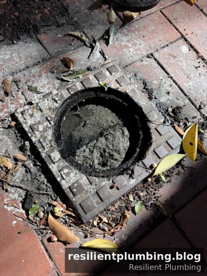 Blocked drain Melbourne - before clearing