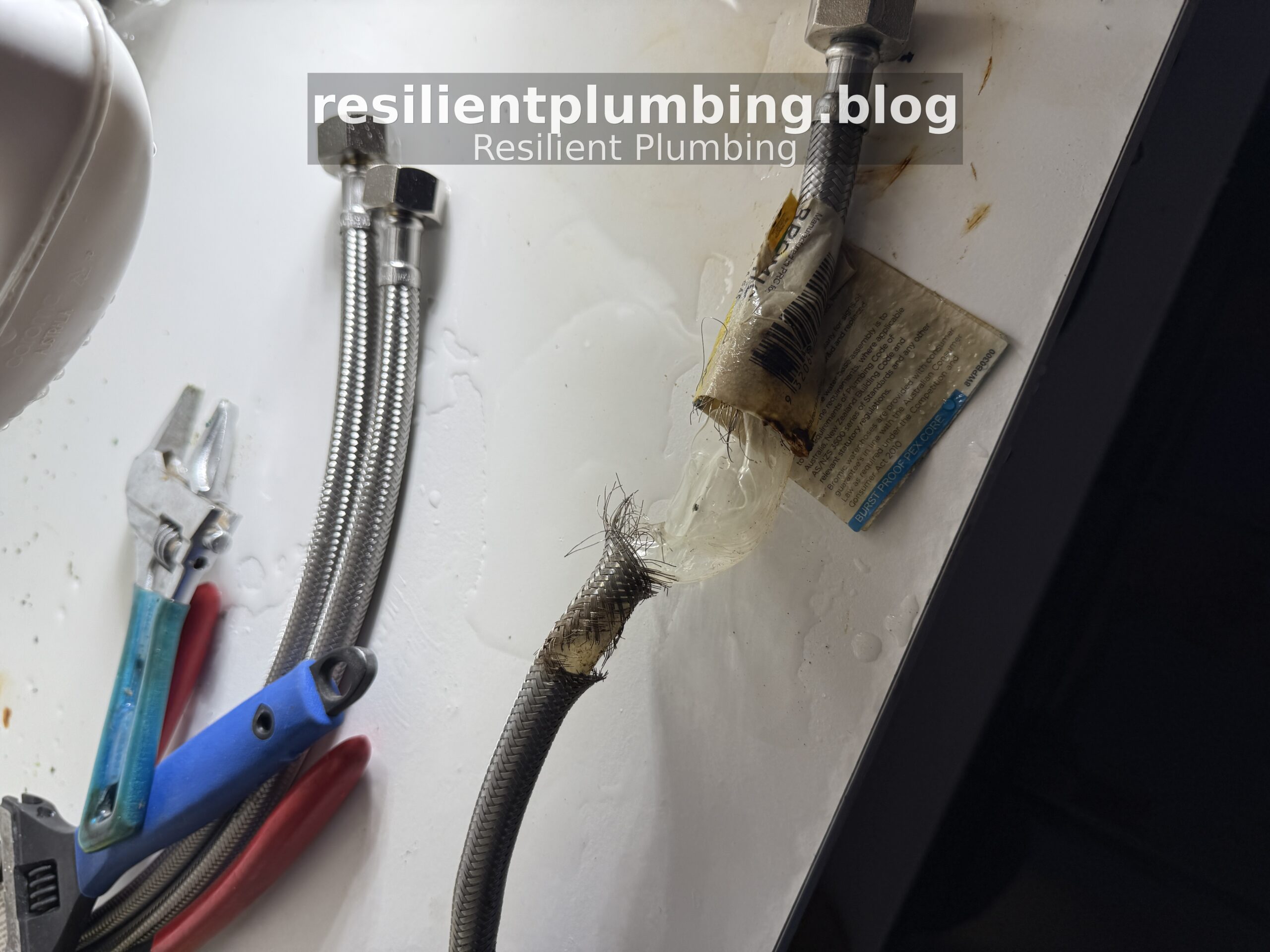 Completed flexible hose replacement with new isolation valve installed under Melbourne sink